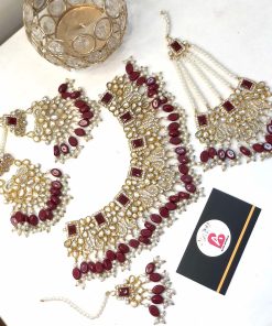 Premium quality mehroon bridal set
