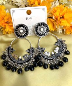 Oxidized earrings black