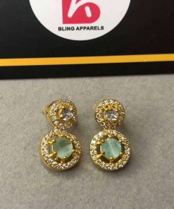 Mint american diamond earrings