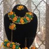 Green and yellow flower set with angla