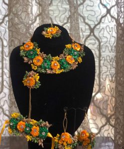 Green and yellow flower set with angla