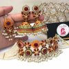 Mehroon nauratan earrings and choker