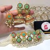 Mint nauratan earrings and choker