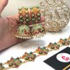 Mint kundan earrings and choker