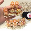 Pink nauratan earrings and choker