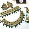 Embellished green double necklace set