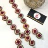 Royal stone mala with earrings maroon