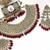 Uncut polki bridal set mehroon