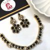 Minimal necklace with black embellished beads