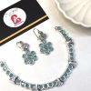 Minimal necklace with mint embellished beads