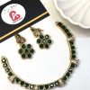 Minimal necklace with green embellished beads