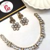 Minimal necklace with white embellished beads