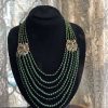 Green beaded multi layer mala