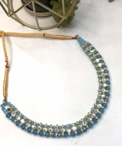 Minimal necklace blue