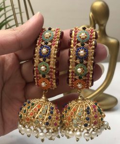 Nauratan jhumkay mehroon