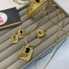 Gold plated mala, earring s, kara and ring set black