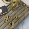 Gold plated mala, earring s, kara and ring set blue