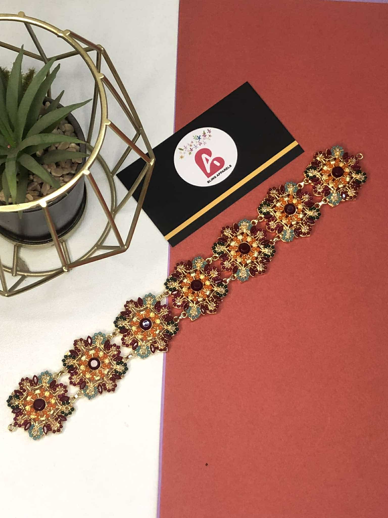 Nauratan headband mehroon