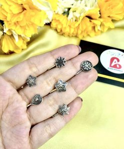 Oxidised nose pins 6 pieces