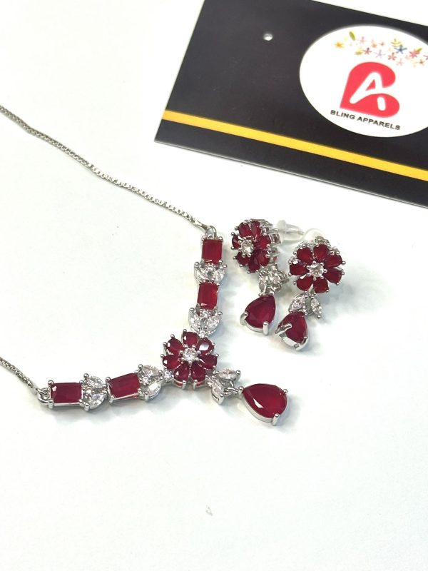 Zircone necklace and earrings