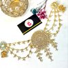 Thappa kundan jura pin with attached saharay and jhumkay