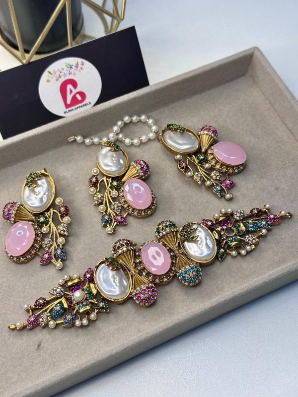 Turkish choker set pink