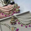 jhumkas with saharay and bindya ruby