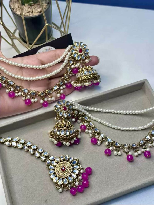 jhumkas with saharay and bindya ruby