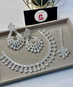 Silver embellished set