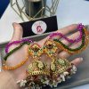 Multi jhumkas with saharay mehroon