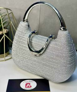 Silver trendy clutch