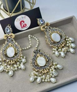 earrings and bindya pearl