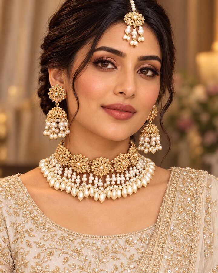 Pearl Nauratan Choker Set worn view