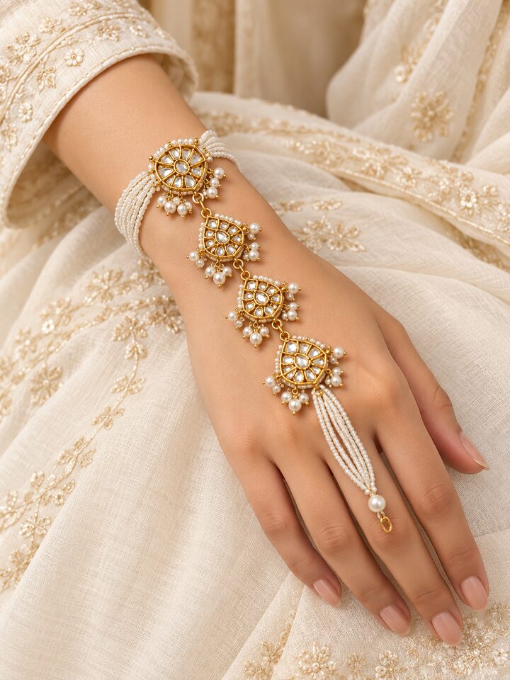 Kundan Bangles worn view
