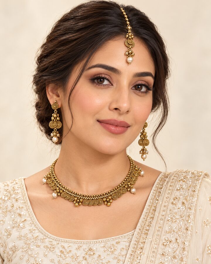 Indian Rajwari Set worn view