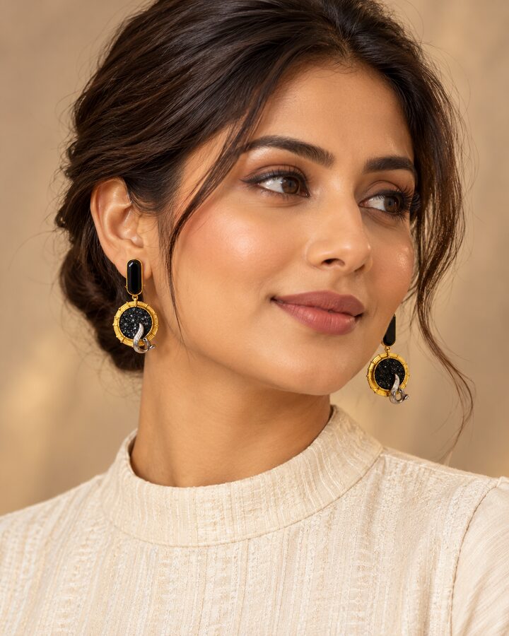 Black Earrings worn view
