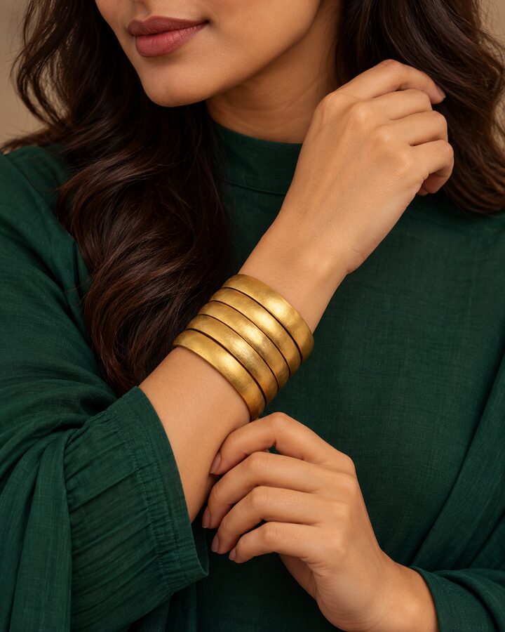 Golden Jewellery Set worn view