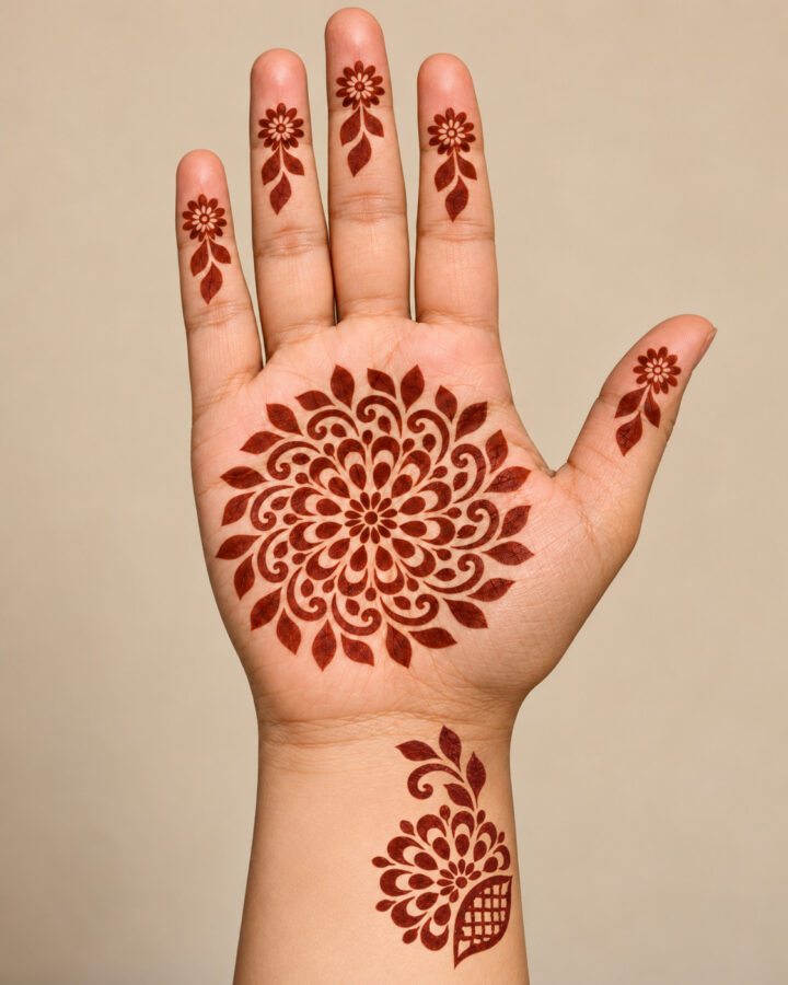 Mehndi Stickers worn view