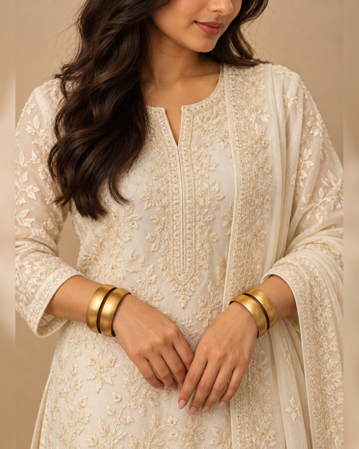 Golden Jewellery Set worn view