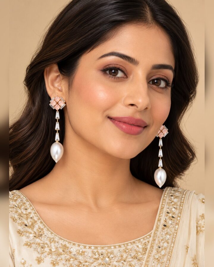 Pink Earrings worn view