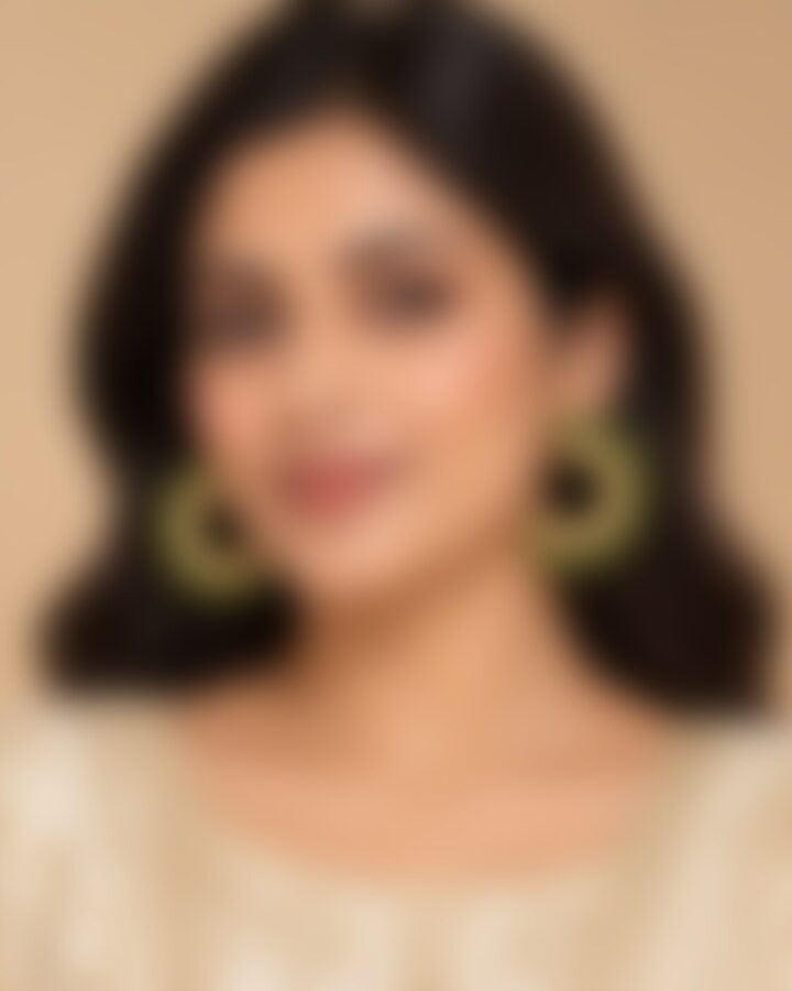 Green Earrings worn view