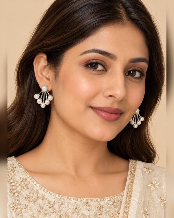 Silver Stud Earrings worn view