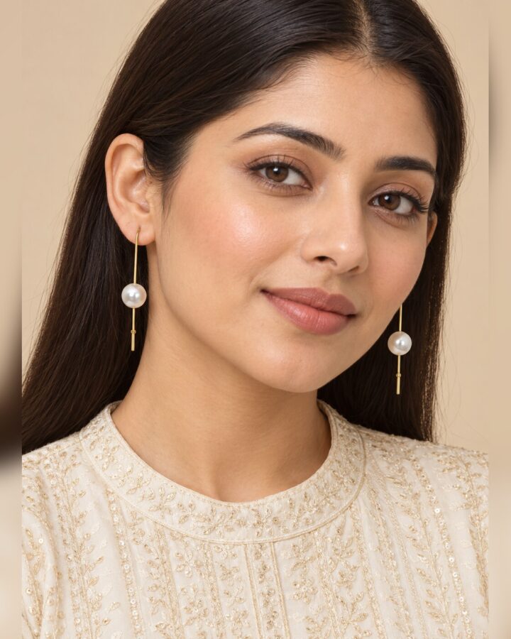Golden Earrings worn view