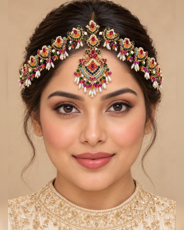 Ruby Nauratan Matha Patti worn view