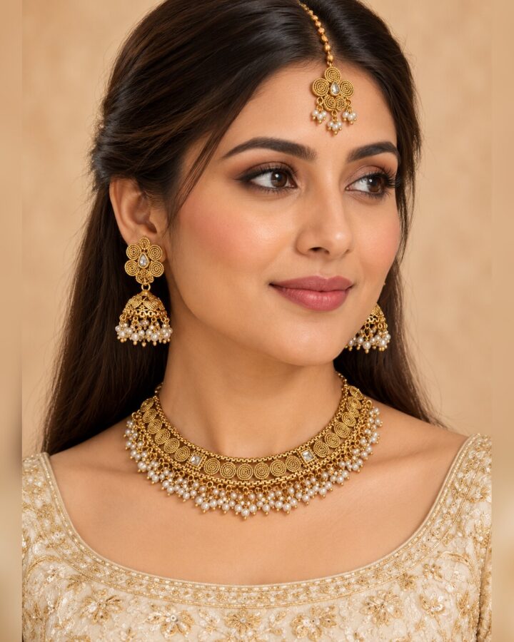Indian Rajwari Set worn view
