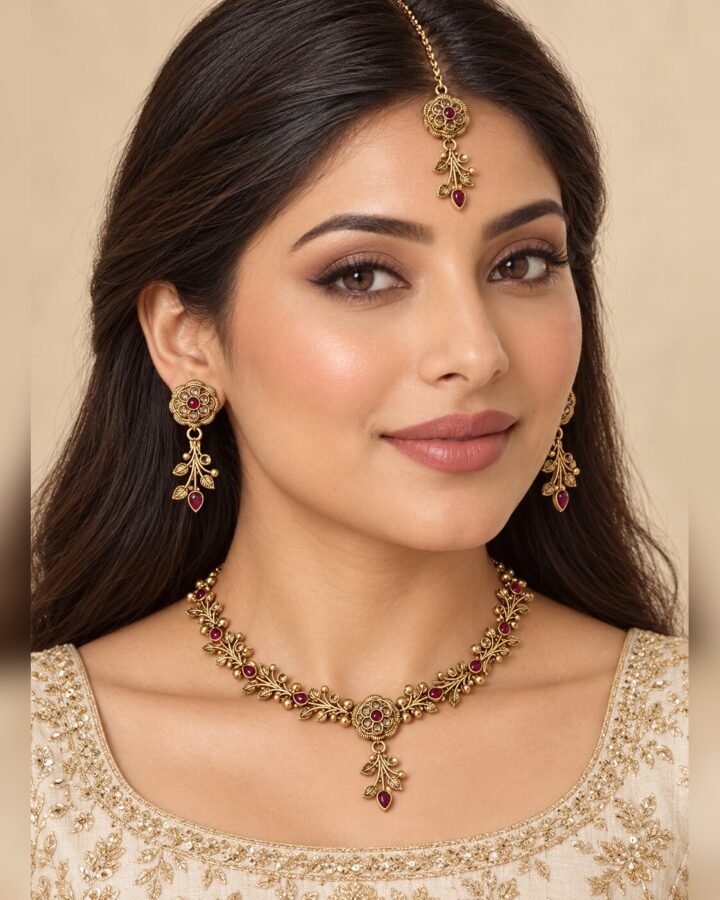Indian Rajwari Set worn view