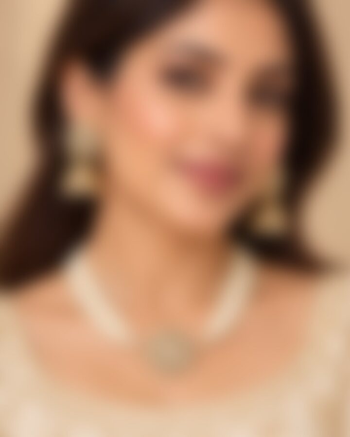 Kundan Necklace Set worn view