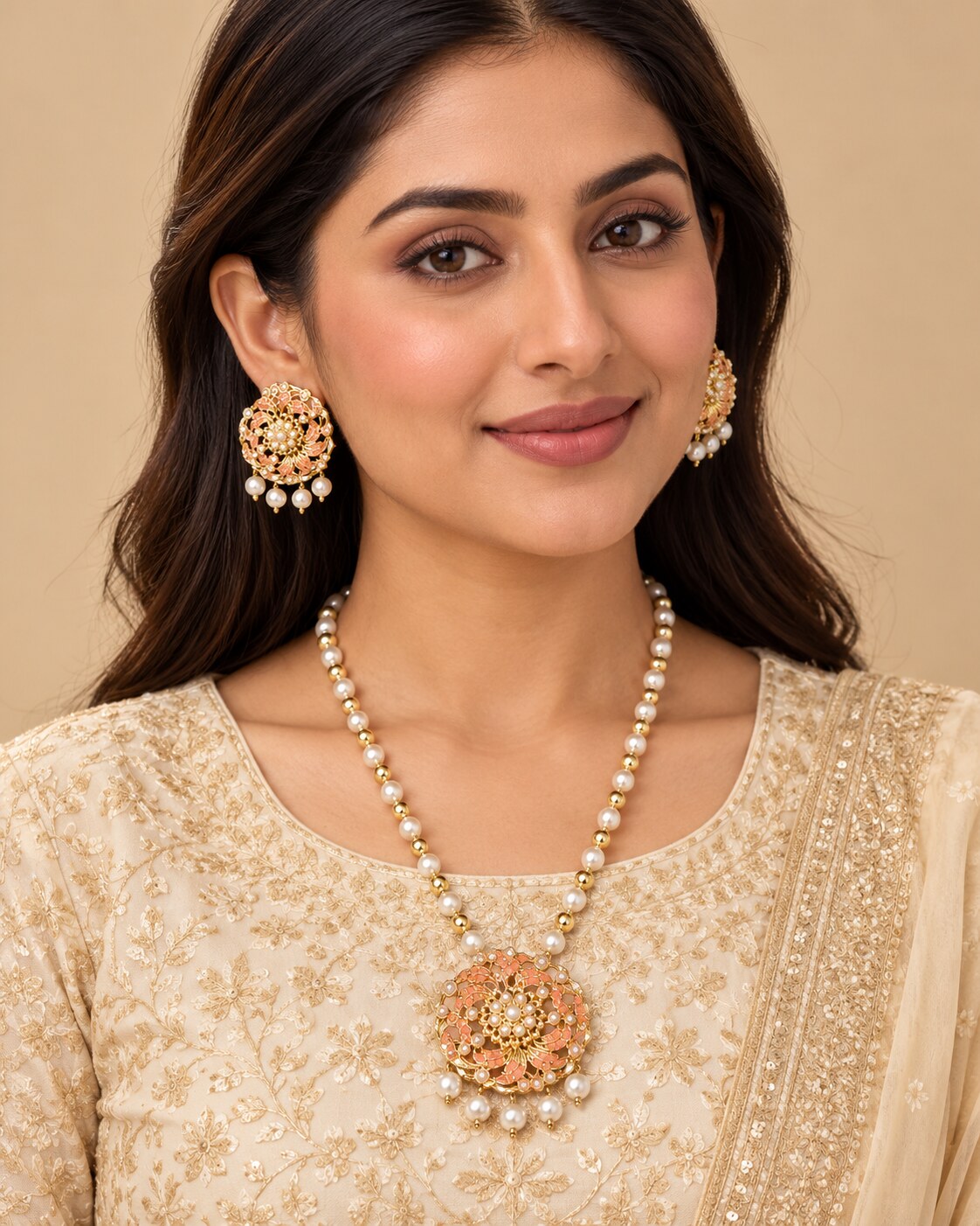 Nauratan Mala Set worn view