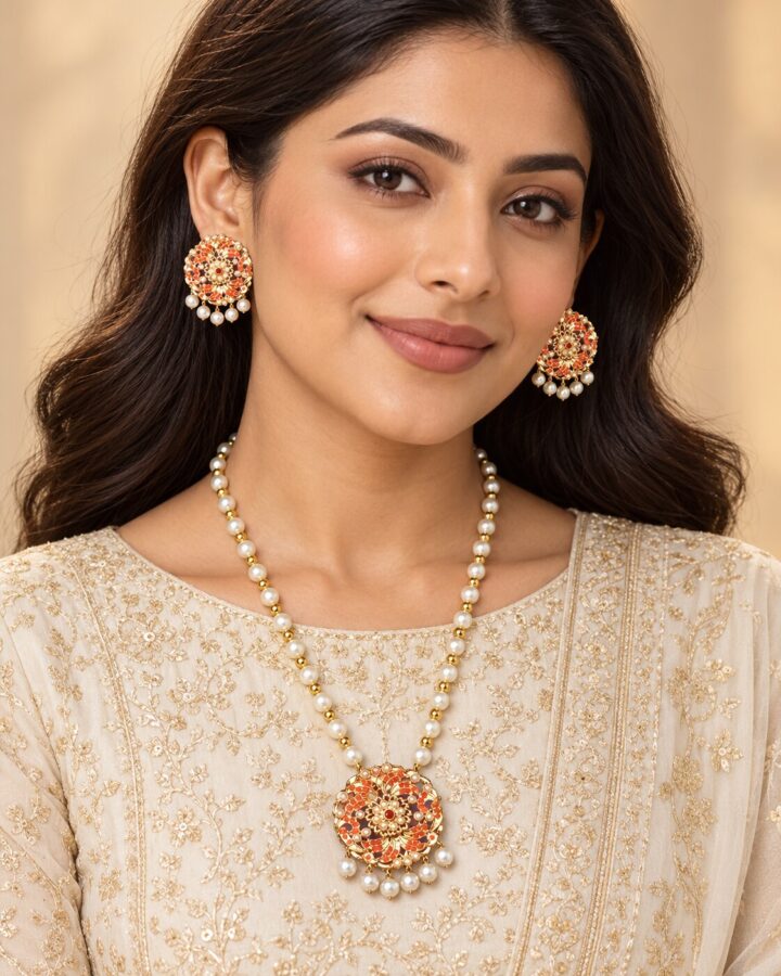 Nauratan Mala Set worn view