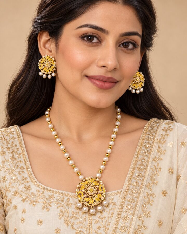 Nauratan Mala Set worn view